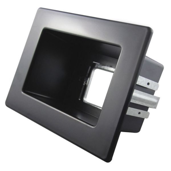 Picture of Single Black Wall Box 1x GPO Slot Stud or Floating Gib New or Retrofit Install
