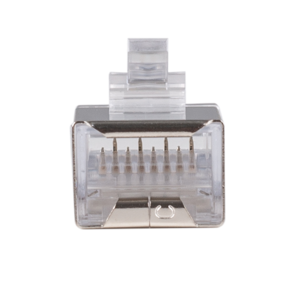 Picture of Cat6A RJ45 20pc Bag 8P8C Modular Plug 50 Micron w/ Insert Stranded Shielded Round
