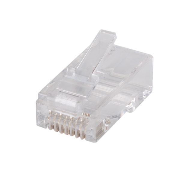 Picture of Cat6 RJ45 Plug 100pc Jar 8P8C 2 Piece Modular Plug 50 Micron for Stranded/Solid Cable