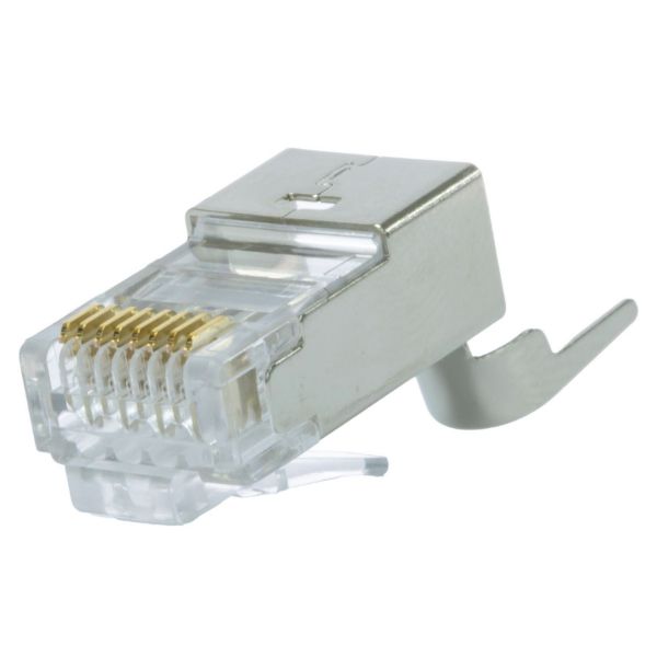 Picture of RJ45 Cat6/6A/7 23AWG Solid Shielded Round Modular Plug 50pc Jar