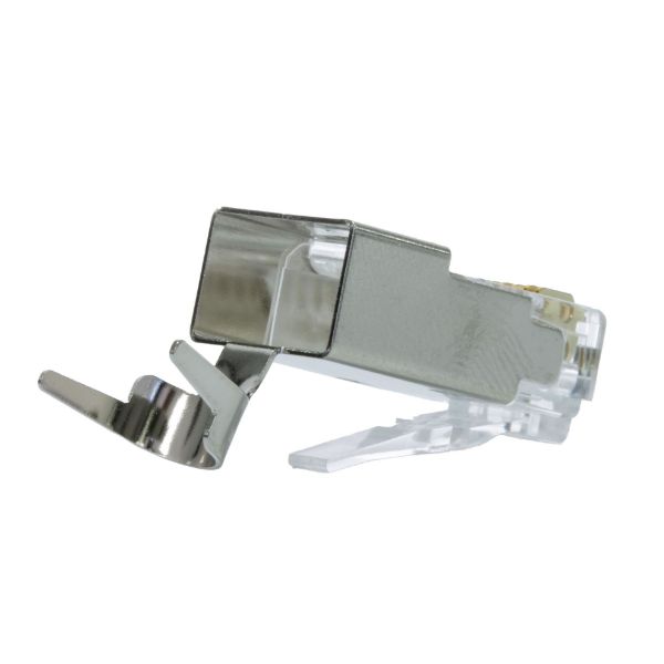 Picture of RJ45 Cat6/6A/7 23AWG Solid Shielded Round Modular Plug 50pc Jar