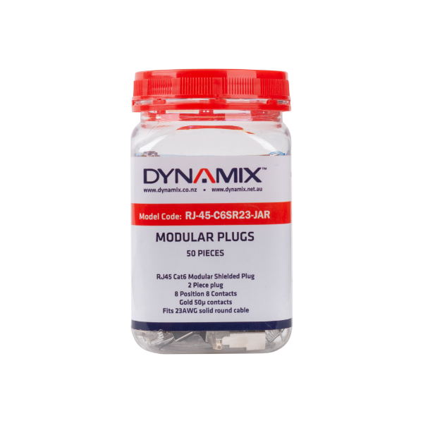 Picture of RJ45 Cat6/6A/7 23AWG Solid Shielded Round Modular Plug 50pc Jar