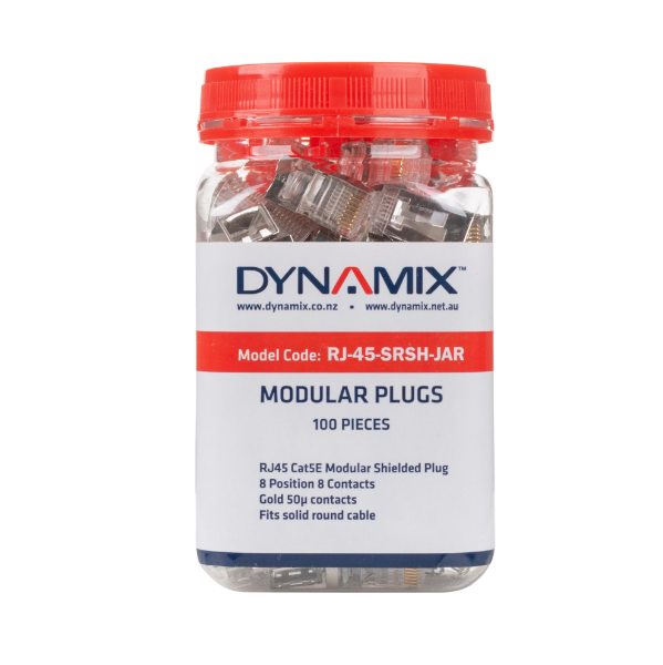 Picture of RJ45 100pc Jar 8P8C Shielded Modular Plug 50 Micron