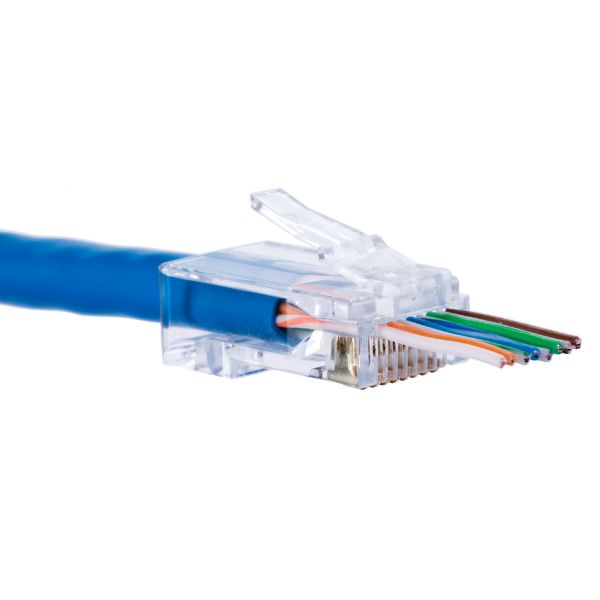 Picture of Cat6 UTP Push Through Plug 20pc Pack for Solid/Stranded Cable Conductor size : 1.05mm