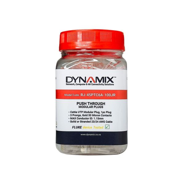 Picture of Cat6/6A UTP Push Through 100pc Jar for Solid/Stranded Cable Conductor size : 1.15mm