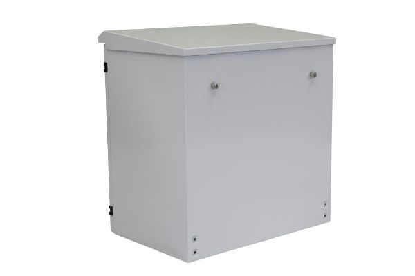 Picture of 12RU Outdoor Wall Mount Cabinet 611x425x640mm (WxDxH). IP65 Rated Lockable Front Door
