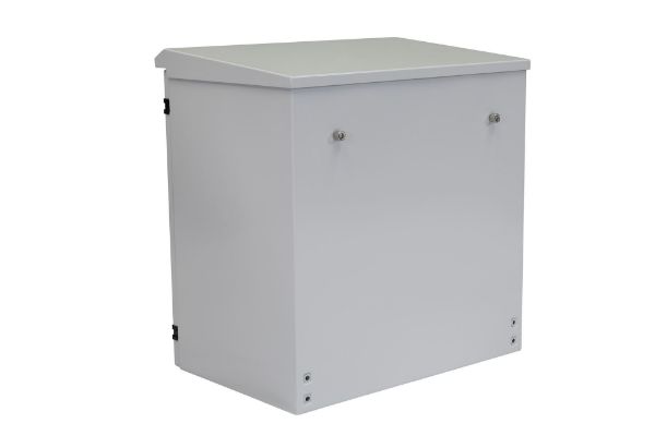 Picture of 12RU Outdoor Wall Mount Cabinet 611x625x640mm (WxDxH). IP65 Rated Lockable Front Door