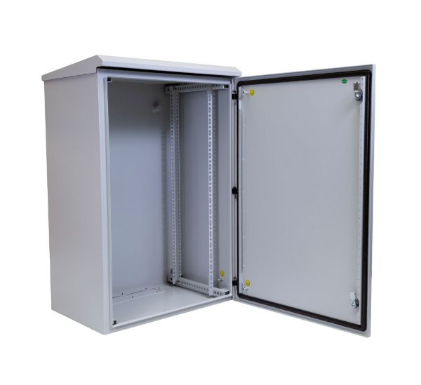 Picture of 18RU Outdoor Wall Mount Cabinet 611x625x915mm (WxDxH). IP65 Rated Lockable Front Door