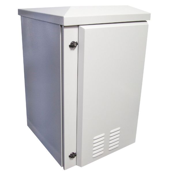 Picture of 24RU Vented Outdoor Wall Mount Cabinet.Dim 611x625x1190 IP45 rated Lockable Door