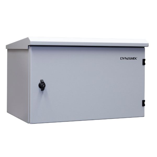 Picture of 6RU Outdoor Wall Mount Cabinet External Dims 600Wx600Dx6U IP65 Rated Lockable Front Door