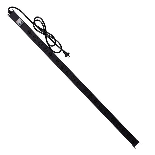 Picture of 20 Outlet Vertical Power Rail (10A) w/ 6kA C-Curve MCB Circuit Breaker on/off switch