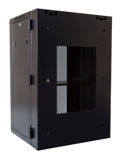 Picture of 18RU UniverSwing Wall Mount Cabinet. Removable RM supplied Left & Right Hinges