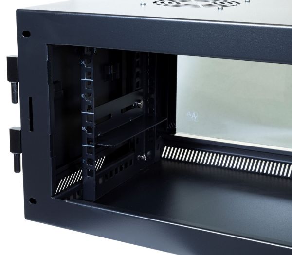 Picture of 4RU UniverSwing Wall Mount Cabinet. Back mount supplied Left & Right Hinges