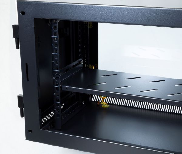 Picture of 6RU UniverSwing Wall Mount Cabinet. Back mount supplied Left & Right Hinges