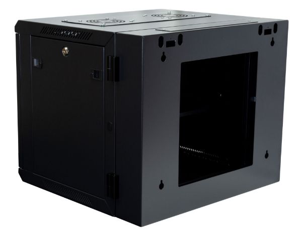 Picture of 9RU UniverSwing Wall Mount Cabinet. Back mount supplied Left & Right Hinges