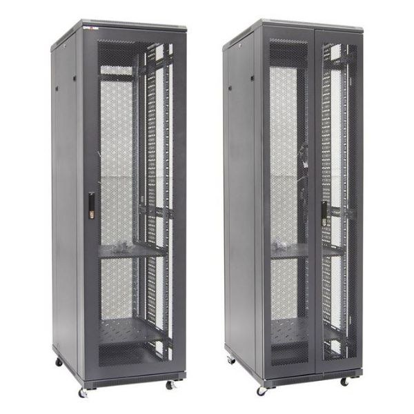 Picture of 42RU Server Cabinet 1000mm Deep Front Mesh Door Rear Mesh Double Doors