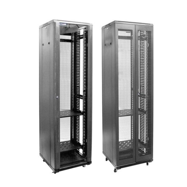 Picture of 42RU Server Cabinet 600mm Deep Front Mesh Door Rear Mesh Double Doors