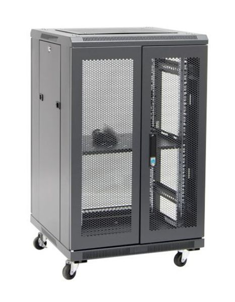 Picture of 18RU Server Cabinet 700mm Deep (600x700x1008mm) Incl. 1x Fixed Shelf 4x Fans 25x Cage