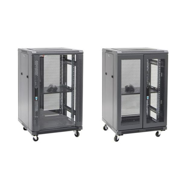 Picture of 18RU Server Cabinet 700mm Deep (600x700x1008mm) Incl. 1x Fixed Shelf 4x Fans 25x Cage
