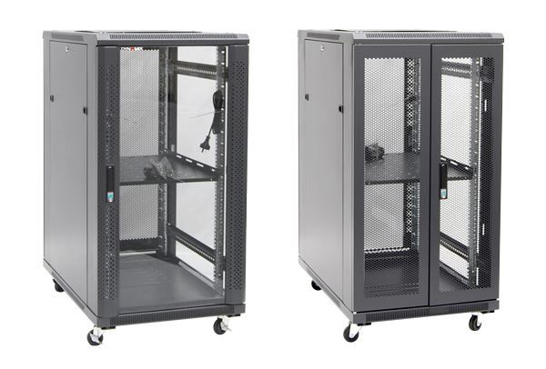 Picture of 22RU Server Cabinet 900mm Deep (600x900x1190mm) Incl. 1x Fixed Shelf 4x Fans 25x Cage