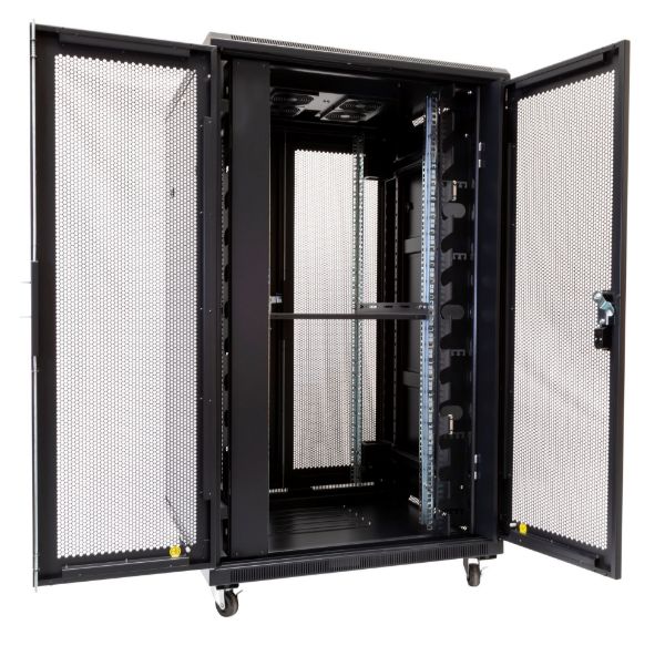 Picture of 27RU Server Cabinet 800mm Deep (800 x 800 x 1410mm) 1x Fixed Shelf 4x Fans