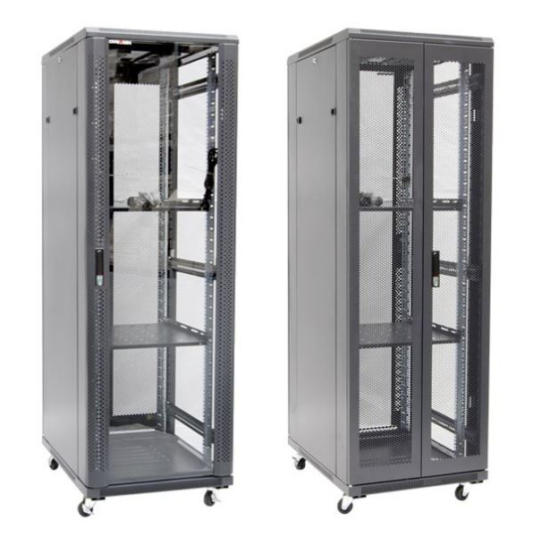 Picture of 37RU Server Cabinet 600mm Deep (600x600x1853mm). Incl 2x Fixed Shelves 4x Fans