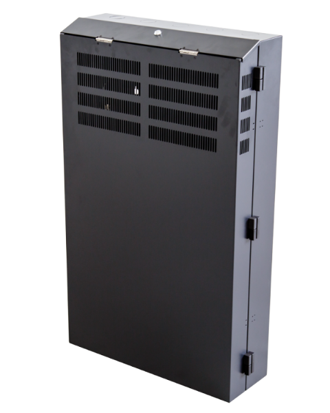 Picture of 4RU Vertical Wall Mount Cabinet w/ 2RU Horizontal Mounting Rails. 650x230x1070mm