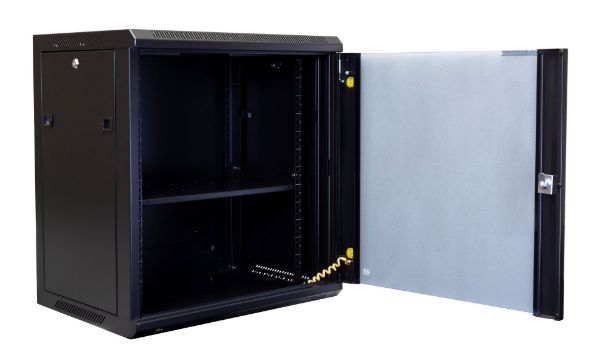 Picture of 12RU Wall Mount Cabinet 450mm Deep (600 x 450 x 650mm) Includes 1x Fixed Shelf 2 Fan