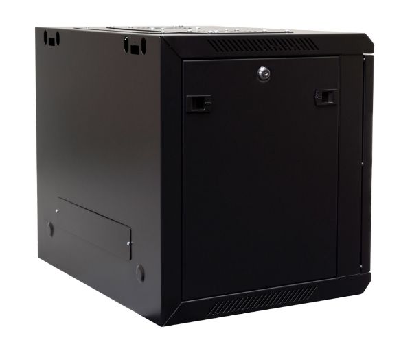 Picture of 9RU Wall Mount Cabinet 450mm Deep (600 x 450 x 501mm) Incl 1x Fixed Shelf 2x Fan