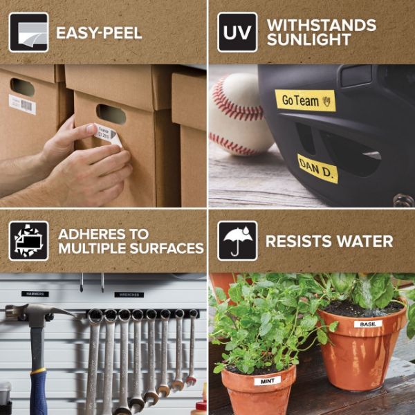 Picture of Genuine D1 Label Cassette Tape 12mm x 7M Black on Red Suitable for the Label Manage