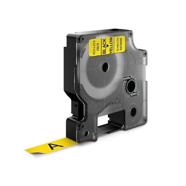Picture of Genuine D1 Label Cassette Tape 12mm x 7M Black on Yellow Suitable for the Label Manage
