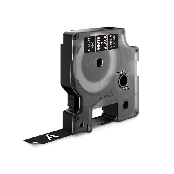 Picture of Genuine D1 Label Cassette Tape 12mm x 7M White on Black Suitable for the Label Manage