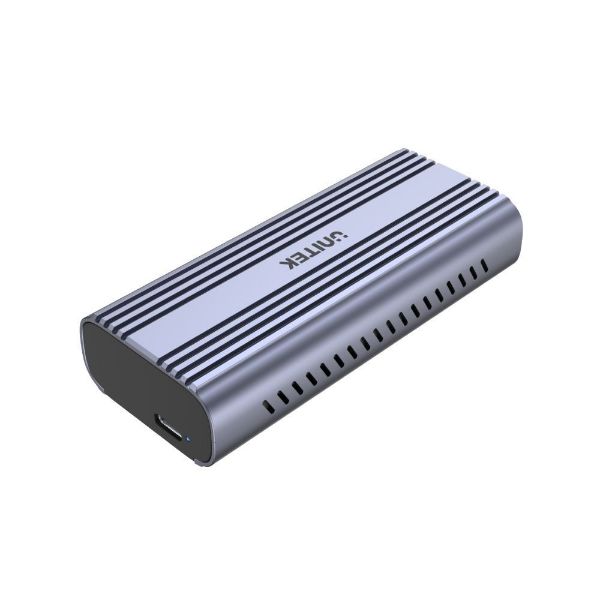 Picture of USB-C to M.2 SSD Enclosure in Alloy Housing. Supports M.2 NVME & SATA SSD