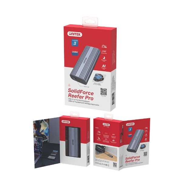 Picture of SolidForce Reefer Pro USB4 to M.2 SSD (PCIe/NVMe) Enclosure up to 40Gbps (Thunderbolt