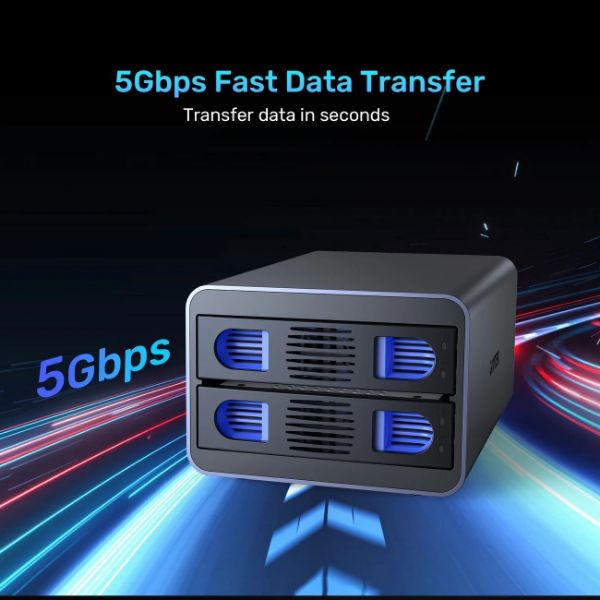 Picture of 2-Bay RAID External HD Enclosure. Supports RAID 1 both 2.5'' & 3.5'' SATA HDD