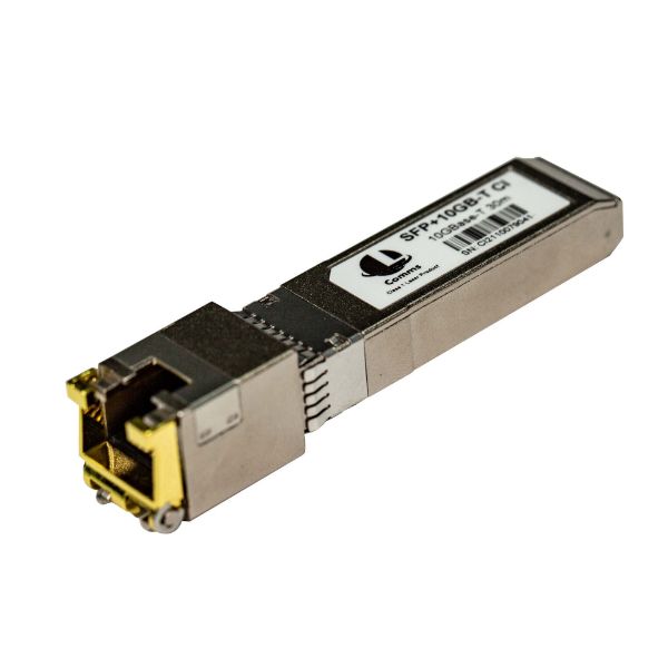 Picture of 10 Base T SPF+ RJ-45 Transceiver Module. Hot Plug 10G Link up to 30m w/ Cat 6a/7