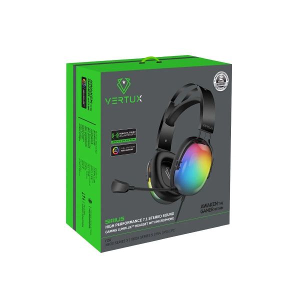 Picture of VERTUX High Performance 7.1 Stereo Sound Gaming RGB Headset with High Definition M