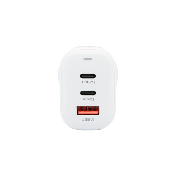 Picture of 65W 5V/3A Dual Port USB-C/A PD Wall Charger/Power Adapter