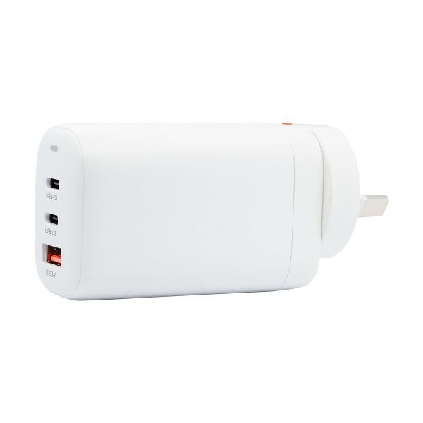 Picture of 65W 5V/3A Dual Port USB-C & Single A PD Wall Charger/Power Adapter