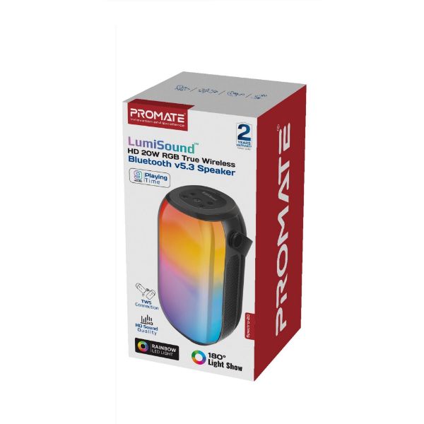 Picture of 20W Wireless HD Bluetooth Portable Speaker LED Lighting. Built-in 4000mAh Battery