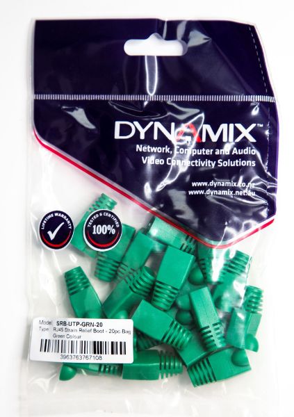 Picture of Green RJ45 Strain Relief Boot 6.0mm Outside Diameter 20pk Bag