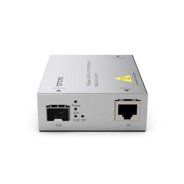 Picture of 1GBase-X SFP to 10/100/1000 Base-T Rugged Media Converter. Operating Temp -40C to 75C
