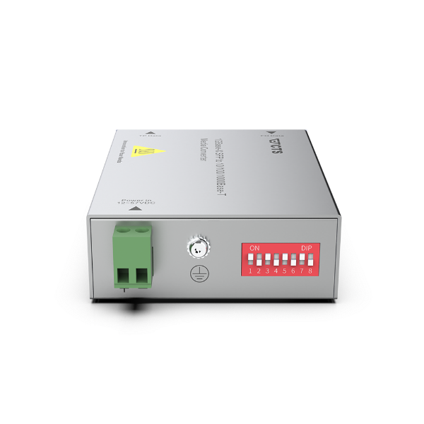 Picture of 1GBase-X SFP to 10/100/1000 Base-T Rugged Media Converter. Operating Temp -40C to 75C