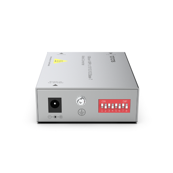 Picture of 1GBase-X SFP to 10/100/1000 Base-T Rugged Media Converter. Operating Temp -40C to 75C