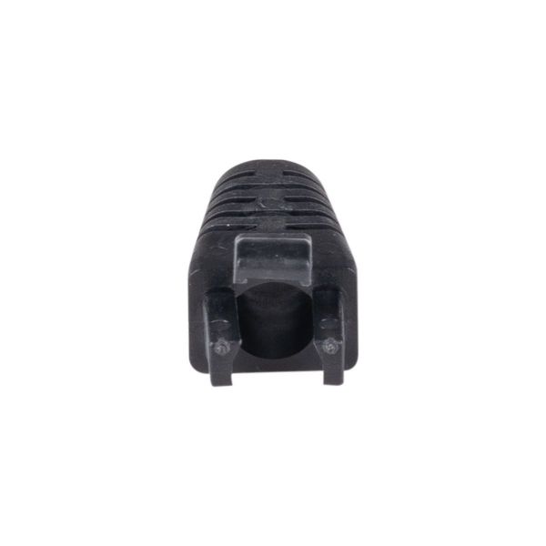 Picture of Black RJ45 Strain Relief Boot Slimline w/ Clip Protector 6.0mm Outside Diameter 20pk
