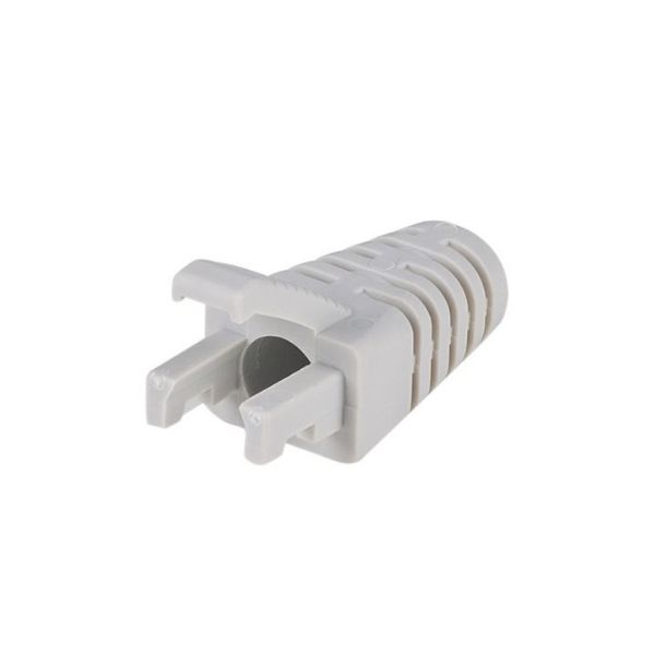 Picture of Grey RJ45 Strain Relief Boot Slimline w/ Clip Protector 6.0mm Outside Diameter 20pk