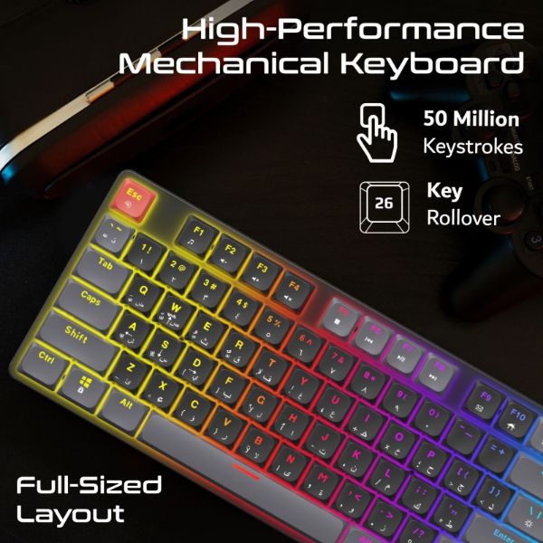 Picture of High-Performance Mechanical Gaming Keyboard w/ Low Profile Keys. 17 RGB Backlight Options