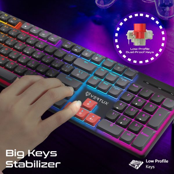 Picture of High-Performance Mechanical Gaming Keyboard w/ Low Profile Keys. 17 RGB Backlight Options