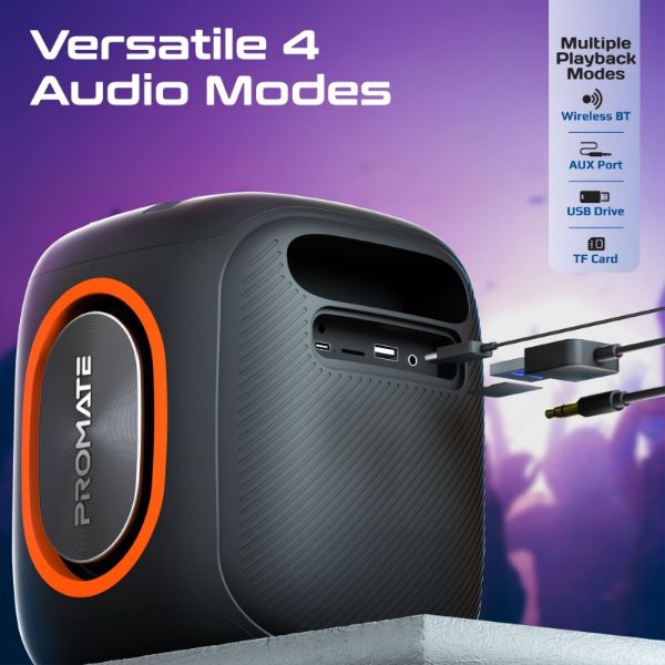 Picture of 40W Portable BT Speaker w/ Dynamic RBG Lights. Up to 6 Hours Playback AUX