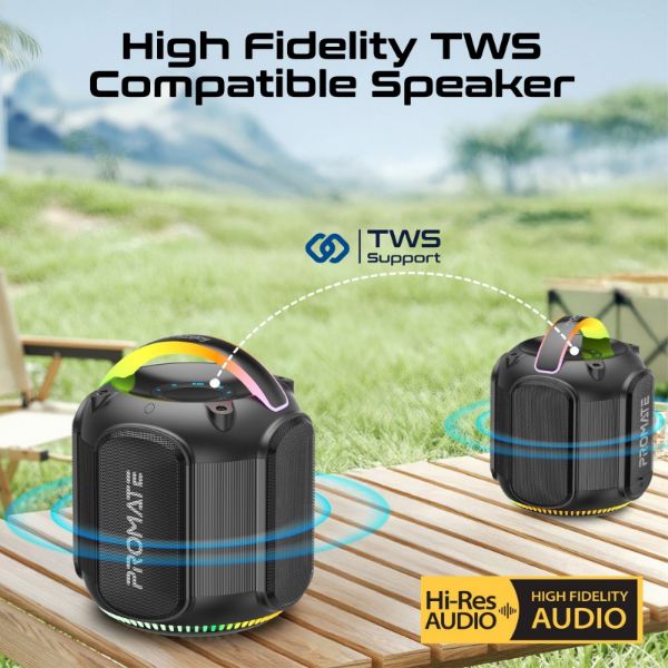 Picture of 80W Portable BT Speaker w/ Dynamic RBG Lights. Up to 6 Hours Playback AUX